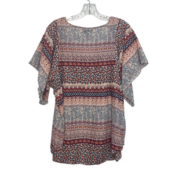 Decree Floral Print Top Womens XL Boho Casual - Picture 2 of 8